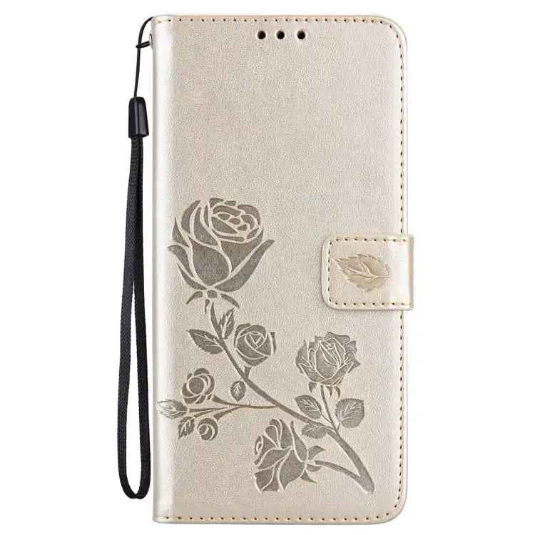 Rose Embossed Flip PU Leather Phone Case