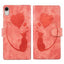 Pen Heart Cat Embossed Leather Phone Case