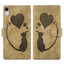 Pen Heart Cat Embossed Leather Phone Case