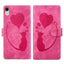 Pen Heart Cat Embossed Leather Phone Case