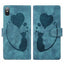 Pen Heart Cat Embossed Leather Phone Case