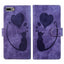 Pen Heart Cat Embossed Leather Phone Case