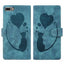 Pen Heart Cat Embossed Leather Phone Case