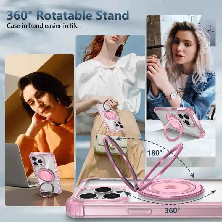 Gold Shield CD Pattern MagSafe Magnetic Phone Case with Rotating Stand