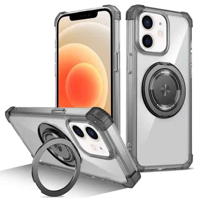 Gold Shield CD Pattern MagSafe Magnetic Phone Case with Rotating Stand