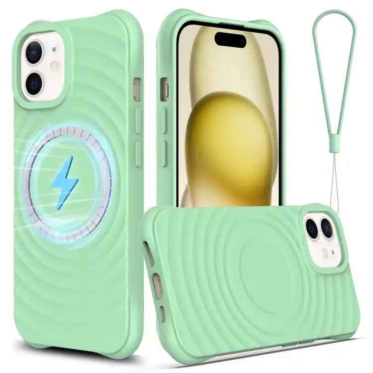 Wave Texture MagSafe Magnetic Liquid Silicone Phone Case