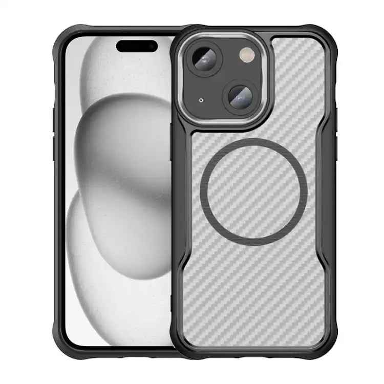 Carbon Fiber Texture MagSafe Translucent Phone Case