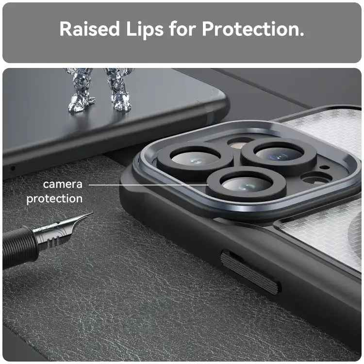 Carbon Fiber Texture MagSafe Translucent Phone Case