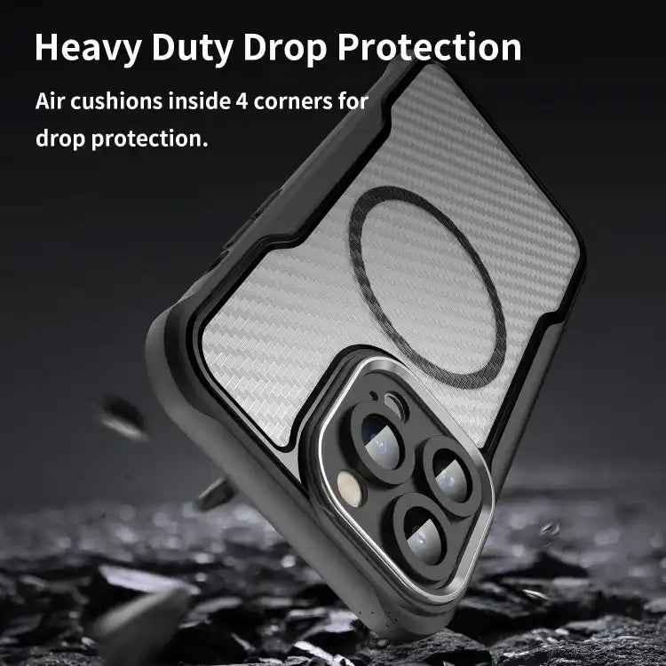 Carbon Fiber Texture MagSafe Translucent Phone Case