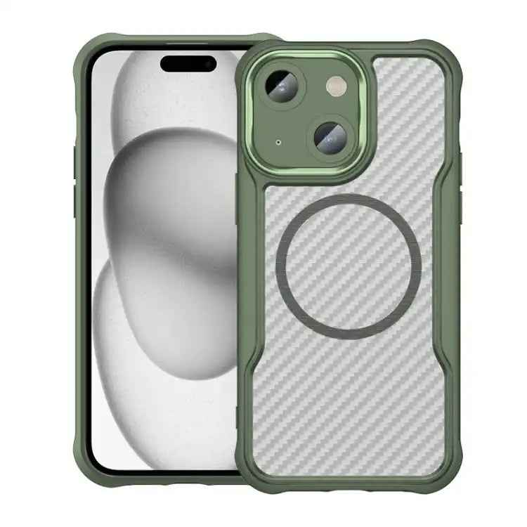 Carbon Fiber Texture MagSafe Translucent Phone Case