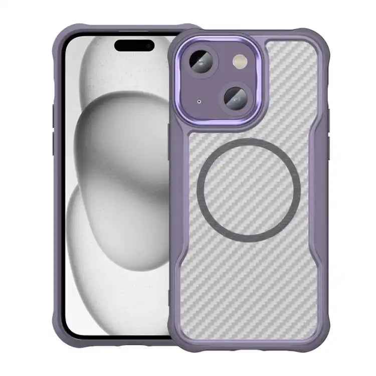 Carbon Fiber Texture MagSafe Translucent Phone Case