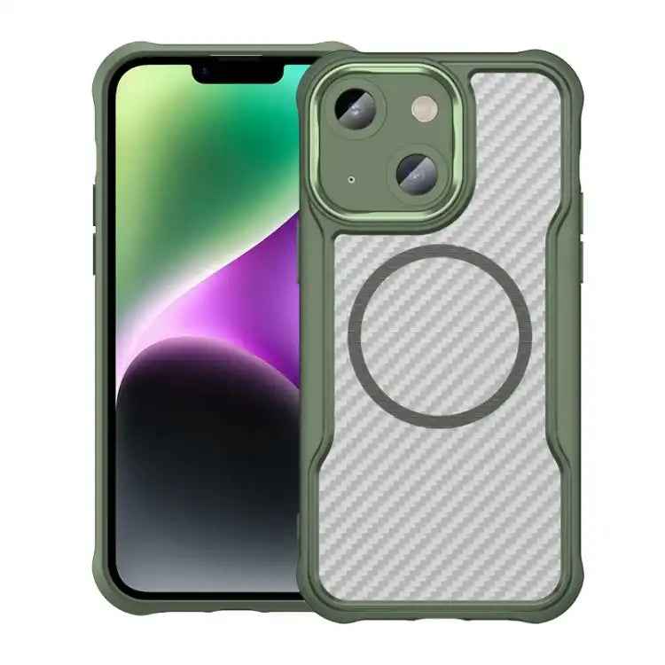 Carbon Fiber Texture MagSafe Translucent Phone Case