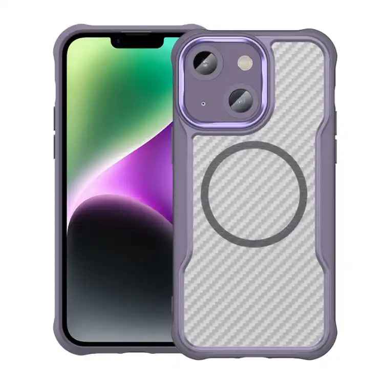 Carbon Fiber Texture MagSafe Translucent Phone Case
