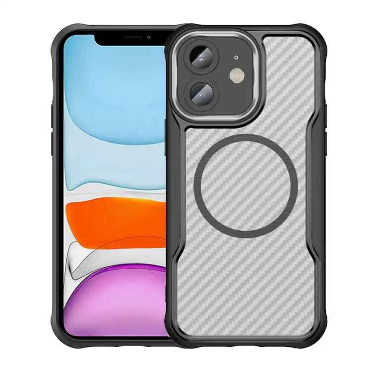 Carbon Fiber Texture MagSafe Translucent Phone Case