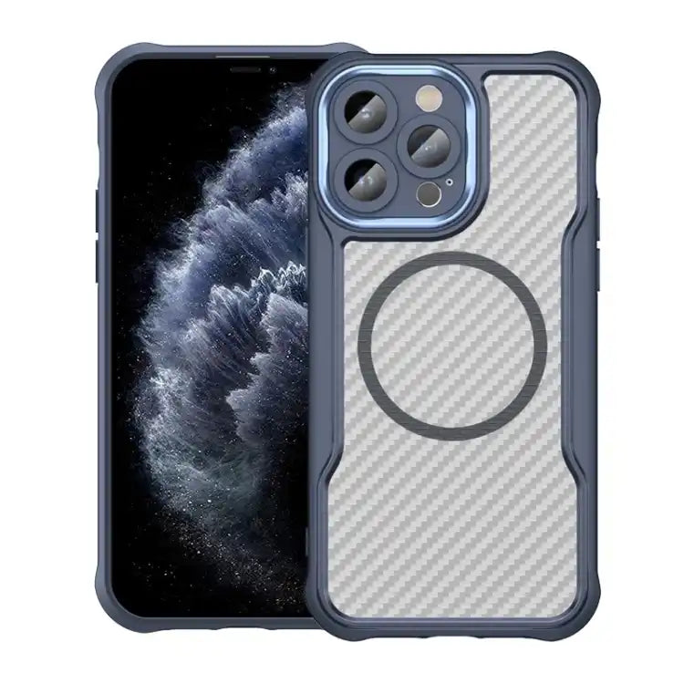Carbon Fiber Texture MagSafe Translucent Phone Case