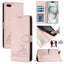 Cat Rat Embossed Pattern RFID Leather Phone Case with Lanyard