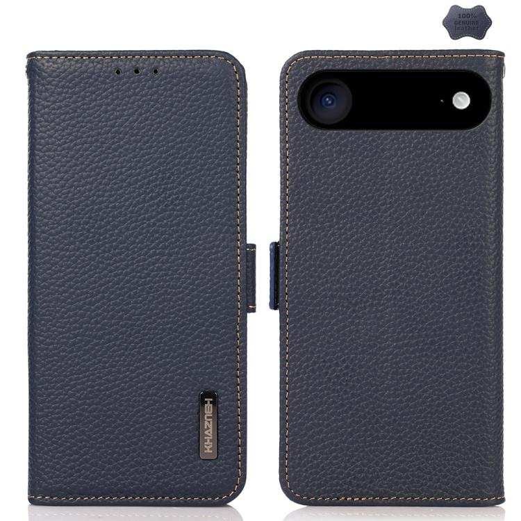 KHAZNEH Side-Magnetic Litchi Genuine Leather RFID Case