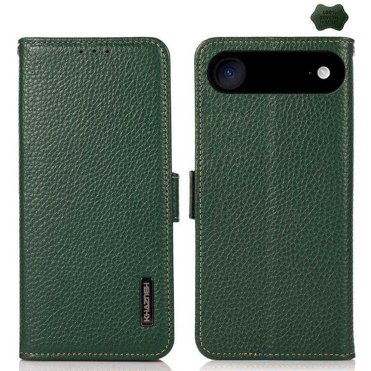 KHAZNEH Side-Magnetic Litchi Genuine Leather RFID Case