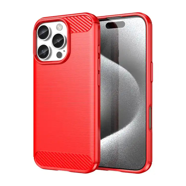 Brushed Texture Carbon Fiber TPU Phone Case
