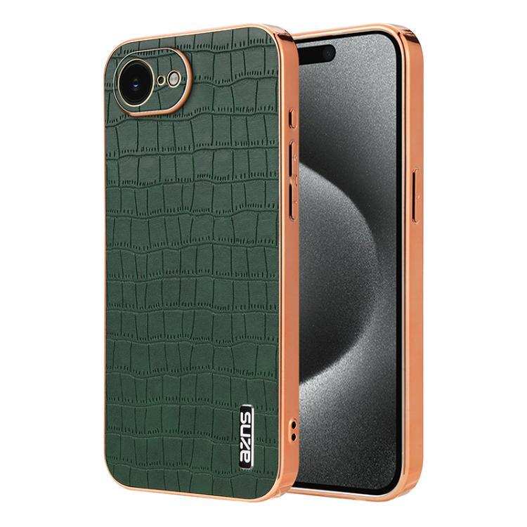 AZNS Electroplated Frame Crocodile Texture Full Coverage Phone Case AZNS