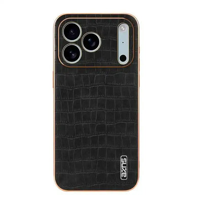 AZNS Electroplated Frame Crocodile Texture Full Coverage Phone Case AZNS