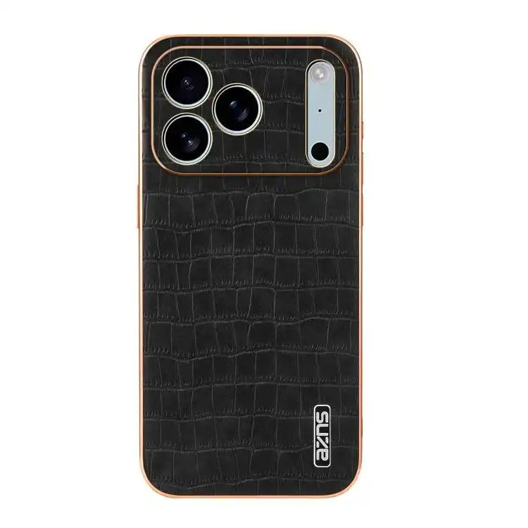 AZNS Electroplated Frame Crocodile Texture Full Coverage Phone Case AZNS