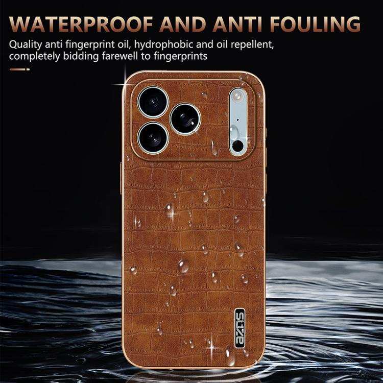 AZNS Electroplated Frame Crocodile Texture Full Coverage Phone Case AZNS