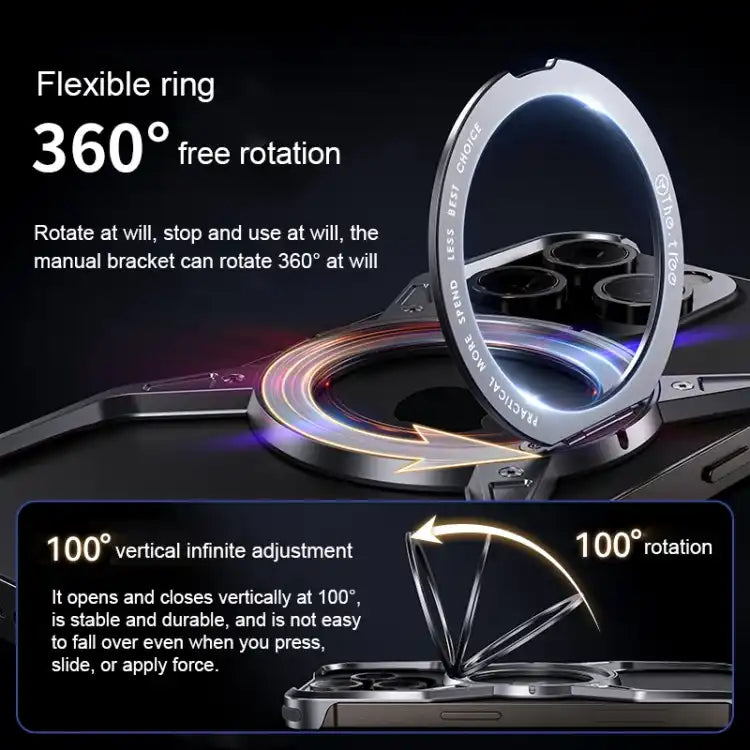 Aluminum Alloy Frameless 360-Degree Rotating Phone Case