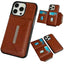 Solid Color Metal Buckle Card Slots Bag Phone Case