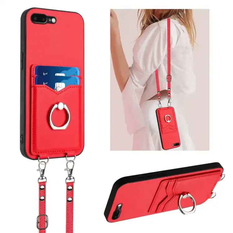 R20 Crossbody Rope Ring Card Holder Phone Case