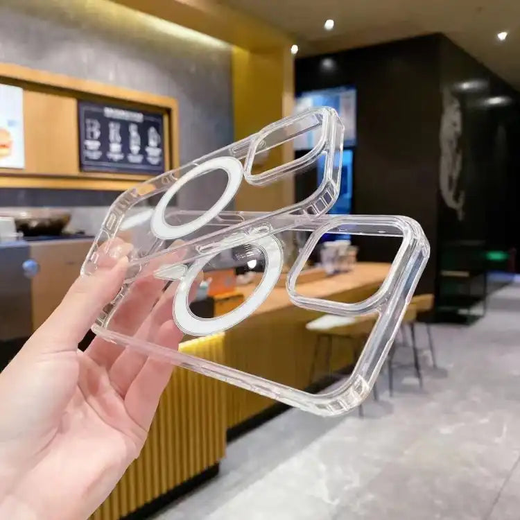 Large Hole Camera MagSafe Magnetic Clear Acrylic TPU Case