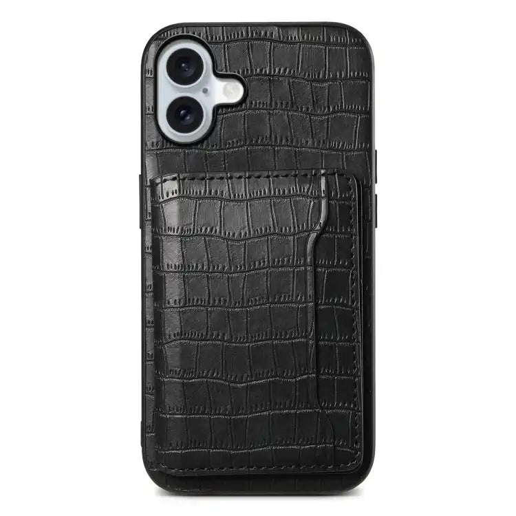 Crocodile Texture Card Bag Design Full Coverage Phone Case
