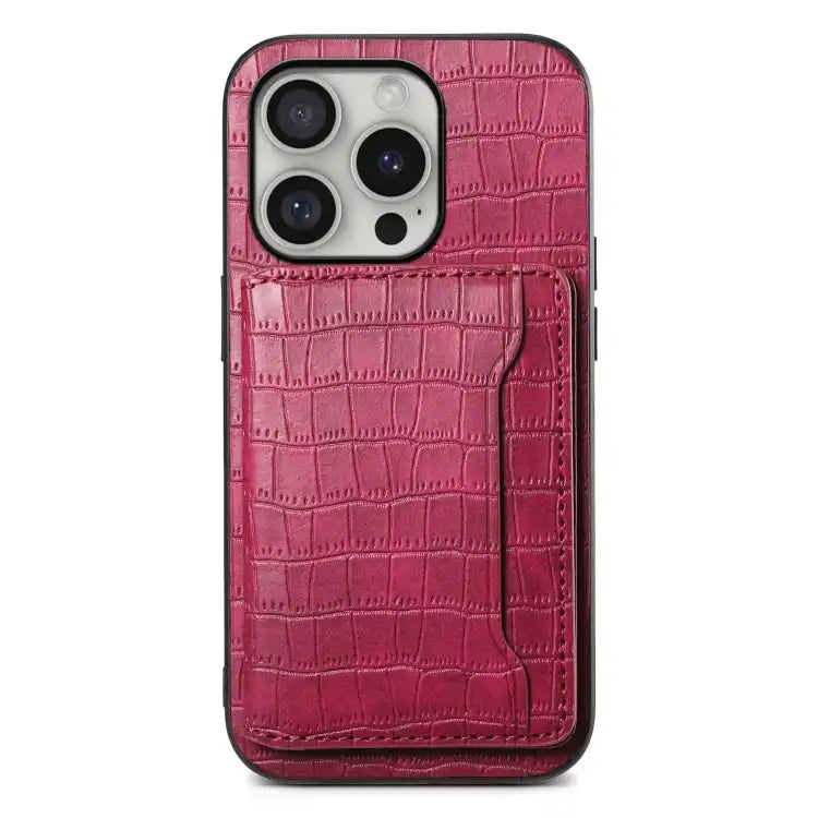 Crocodile Texture Card Bag Design Full Coverage Phone Case