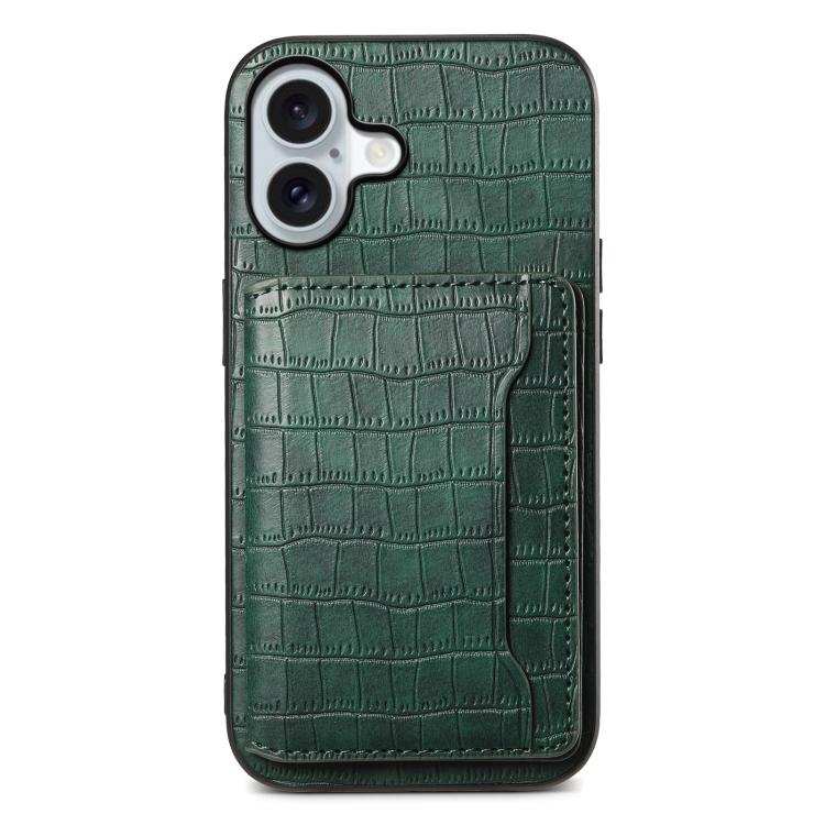 Crocodile Texture Card Bag Design Full Coverage Phone Case
