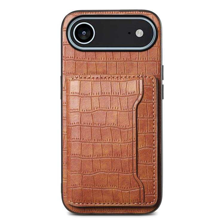 Crocodile Texture Card Bag Design Full Coverage Phone Case