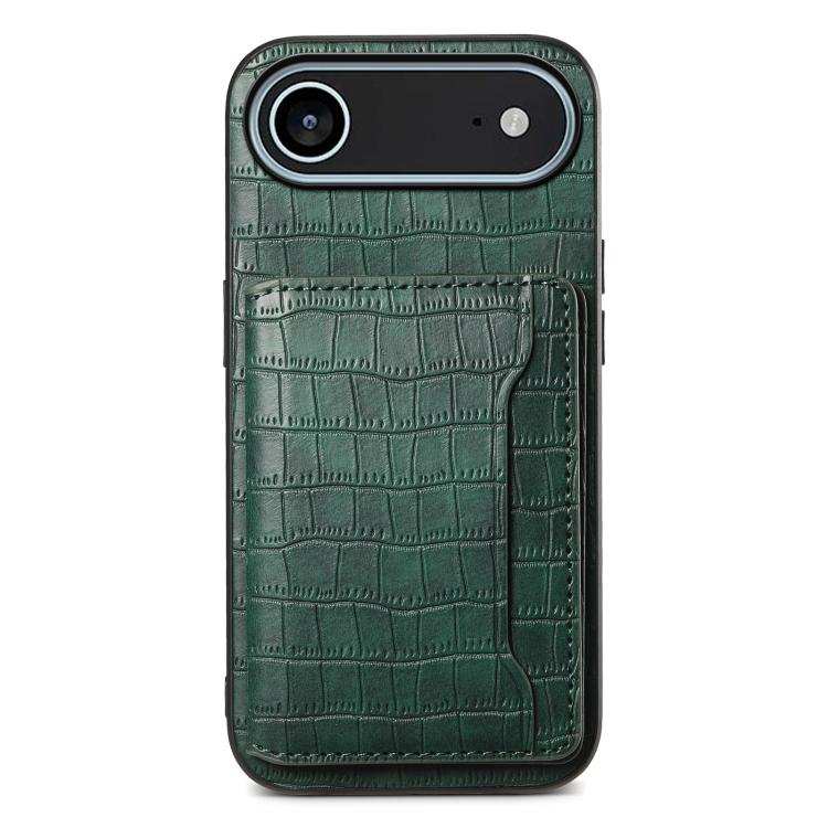 Crocodile Texture Card Bag Design Full Coverage Phone Case
