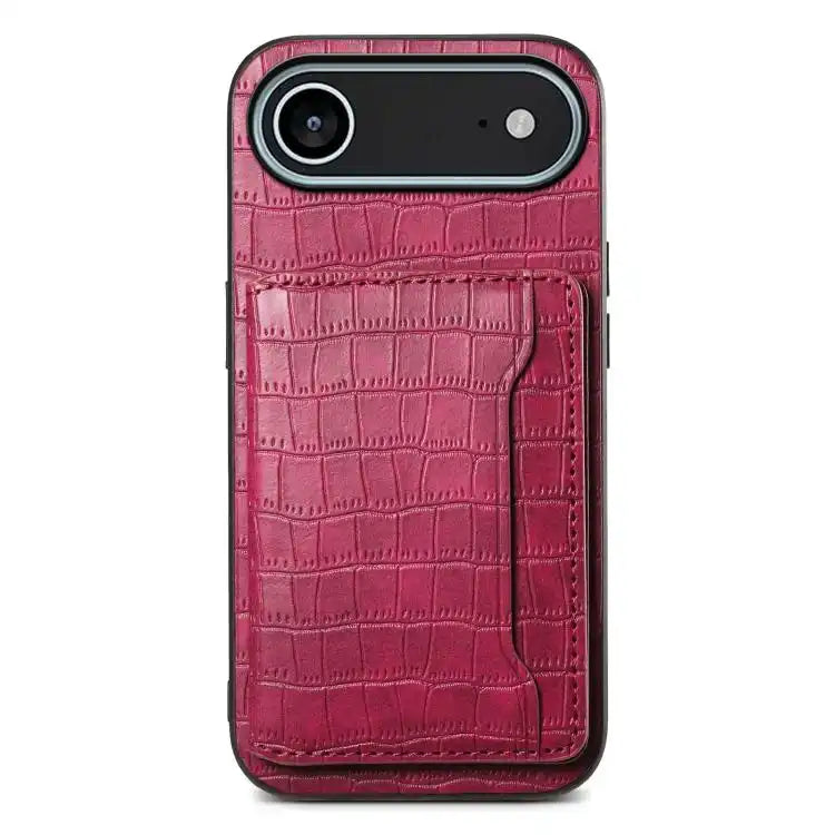 Crocodile Texture Card Bag Design Full Coverage Phone Case