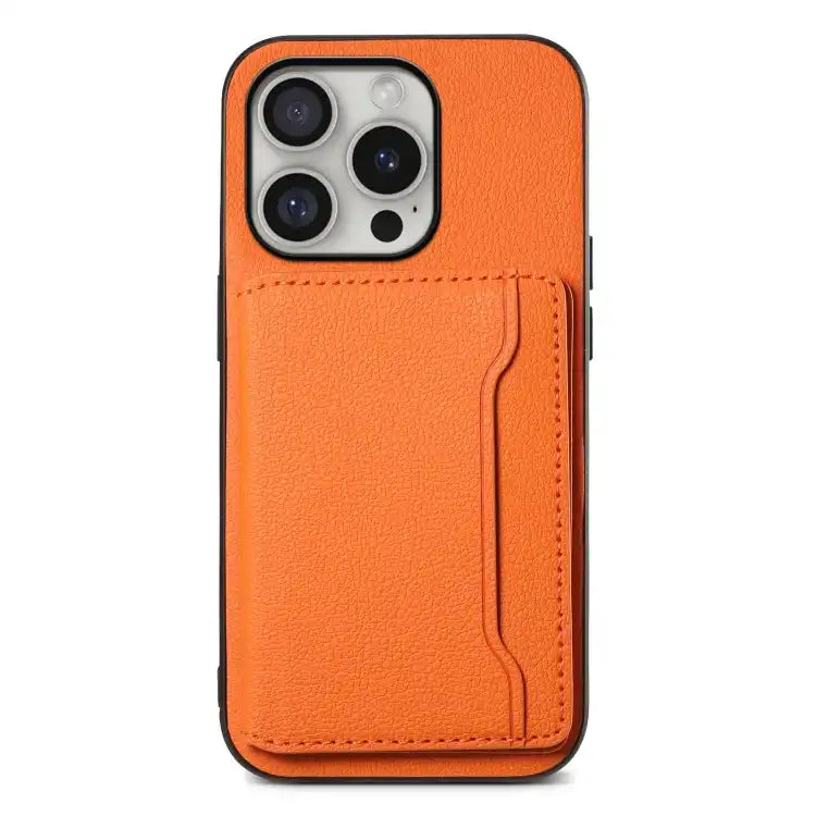 Calf Texture Card Bag Design Full Coverage Phone Case