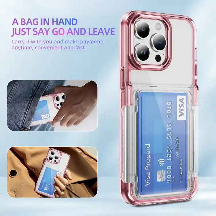 Card Holder Acrylic Hybrid TPU Phone Case