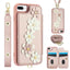 Crossbody Flower Pattern Leather Phone Case