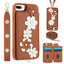 Crossbody Flower Pattern Leather Phone Case