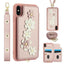 Crossbody Flower Pattern Leather Phone Case