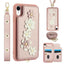 Crossbody Flower Pattern Leather Phone Case