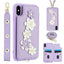 Crossbody Flower Pattern Leather Phone Case