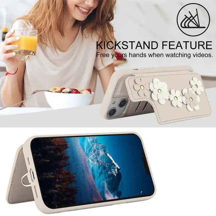 Crossbody Flower Pattern Leather Phone Case