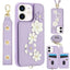 Crossbody Flower Pattern Leather Phone Case