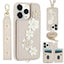 Crossbody Flower Pattern Leather Phone Case