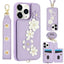 Crossbody Flower Pattern Leather Phone Case
