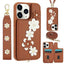 Crossbody Flower Pattern Leather Phone Case