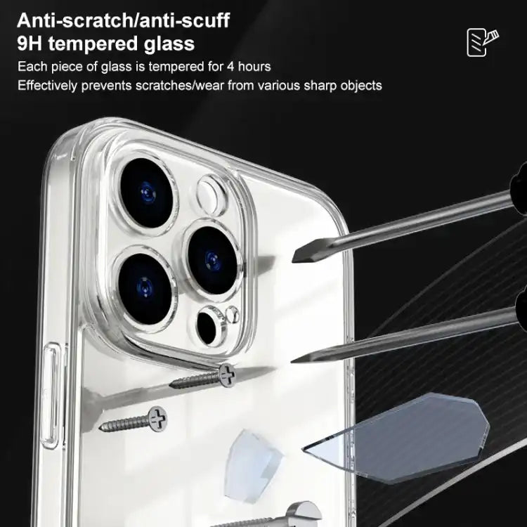 Four Corner Airbag Transparent Glass Phone Case
